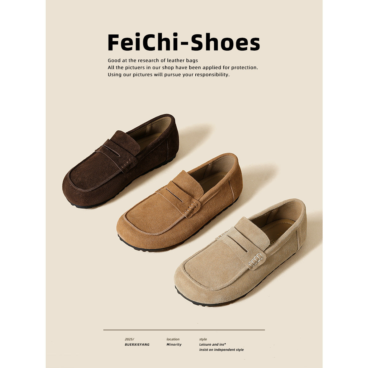 Women's Genuine Pumps Retro Slip-on Lofter Cowhide Women's Casual Shoes