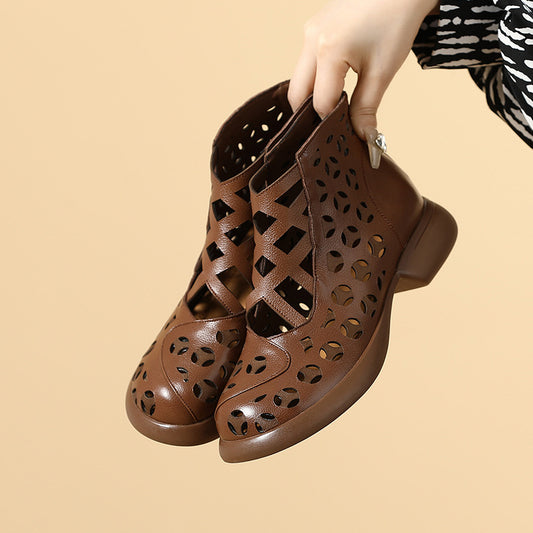 Women's Toe Mid Chunky Breathable Simple Plus Women's Shoes