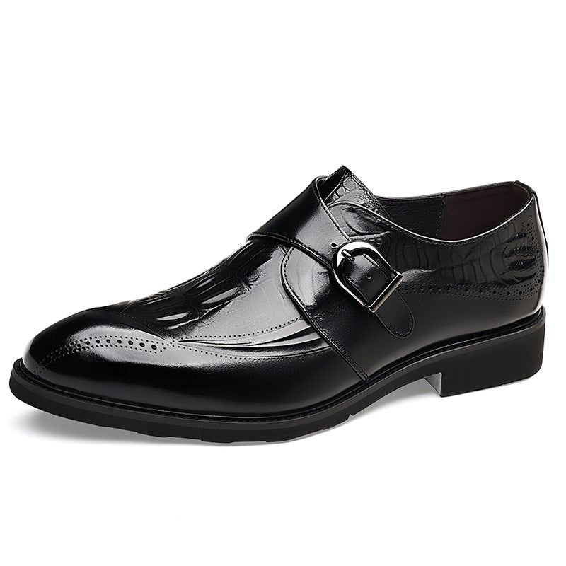 Men's Four Top Layer Cowhide Korean Business Men's Casual Leather Shoes