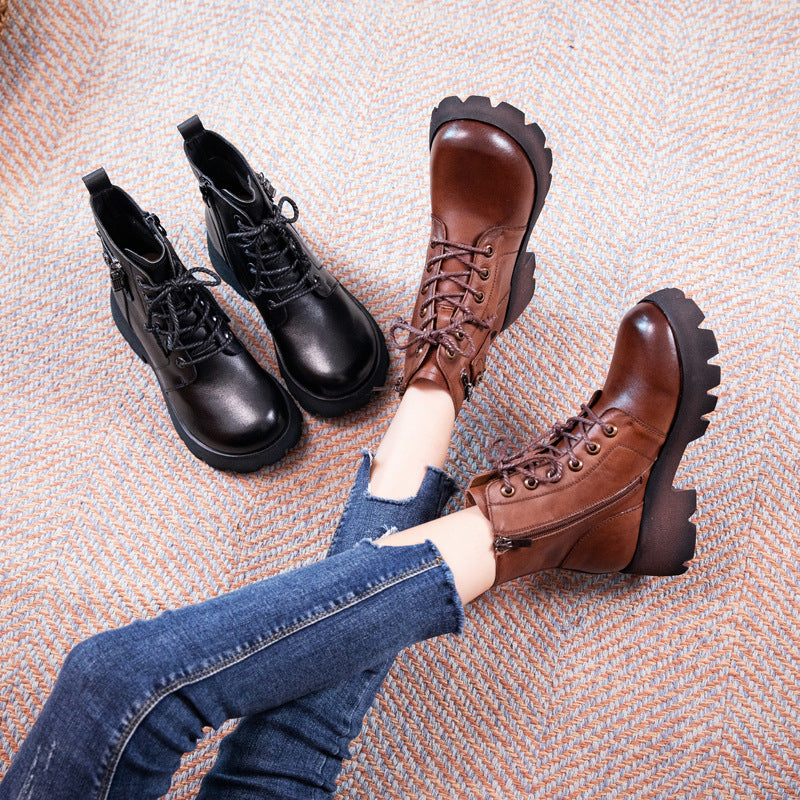 Women's Elegant Martin British Fashion Platform Boots