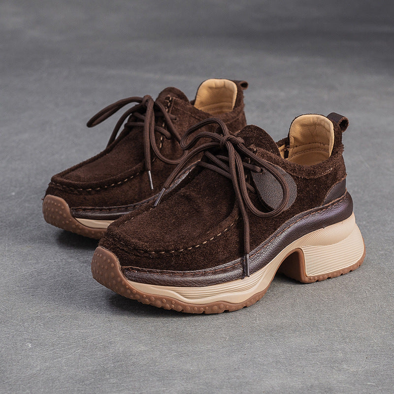 Women's Shu First Layer Cowhide Platform Comfortable Sports Versatile Fashion Women's Shoes
