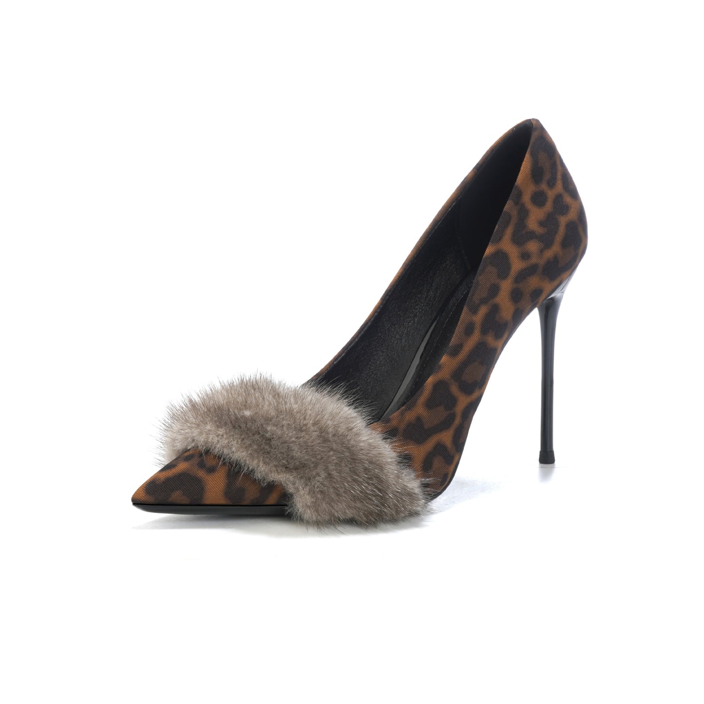 Women's Elegant Pointed High Stiletto Slip-on Shallow Mouth Mink Men's Shoes