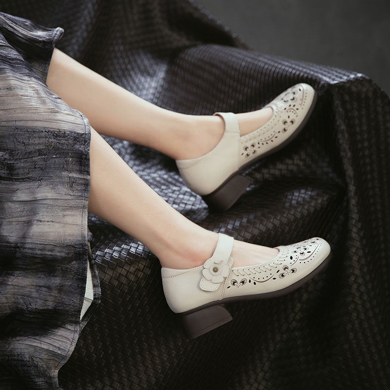 Women's Elegant Small Hollow Breathable First Layer Heels