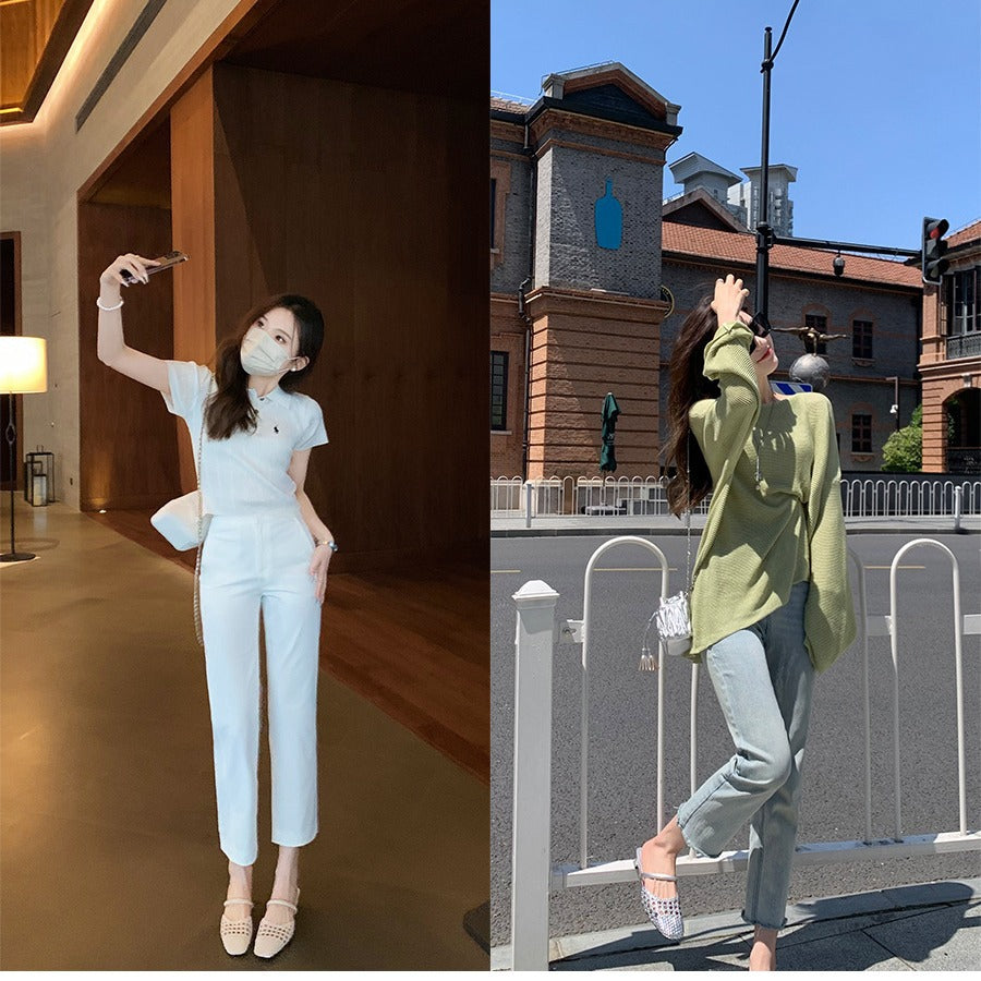 French Square Toe Weaving Hollow Small Slippers