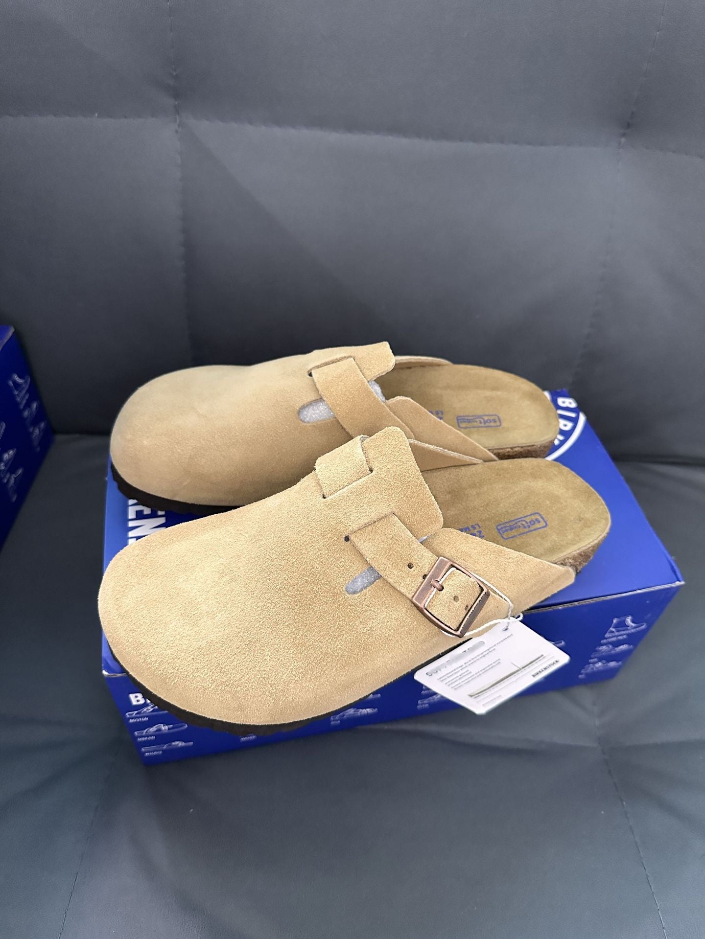 Women's & Men's Half Toe Cap Cork Sole Genuine Thick Slippers