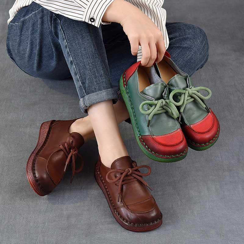 Women's Leisure Top Layer Vintage Soft Bottom With Women's Casual Shoes