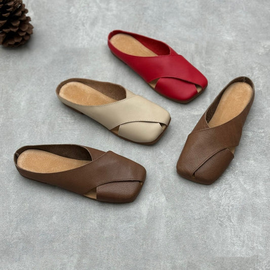 Women's Closed Toe Summer Round Bottom Cross Woven Outer Wear Sandals