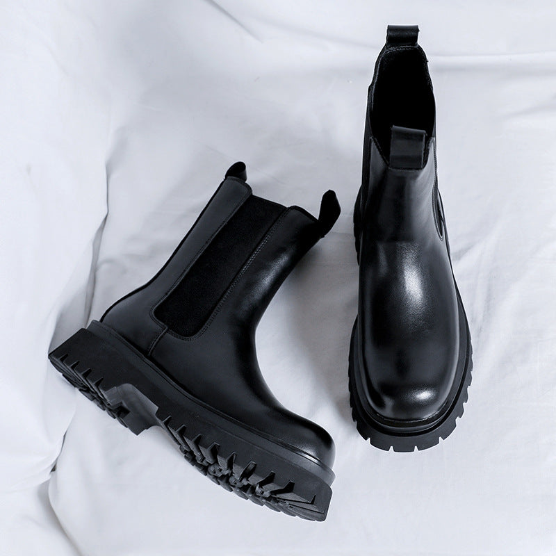 Round Head Trendy High Top Platform Slip-on Boots