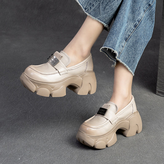 Women's Mary Jane Small Height Increased Slip-on Loafers