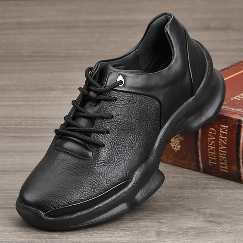 Men's First Layer Cattlehide Fashion Four High Quality Light Luxury Trendy Men's Casual Leather Shoes