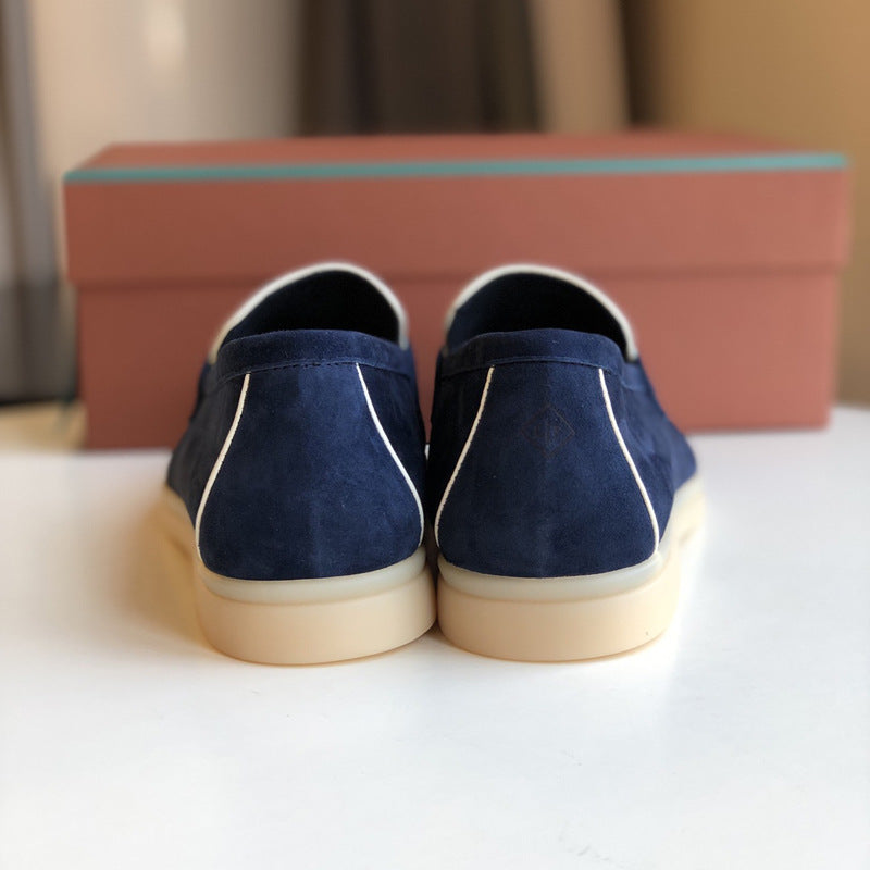 Women's Channel Top Plate Slip-on Pumps Flat Bottom Loafers
