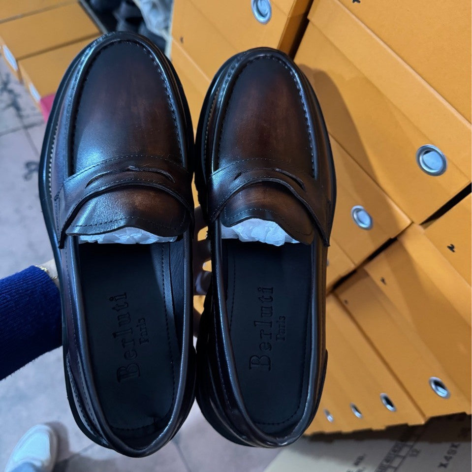 Men's Nigeria Genuine Trendy Wild Flat Break Loafers/doug Shoes