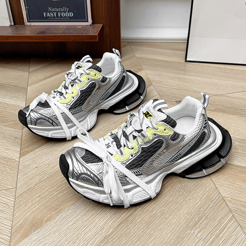 Women's Thick Bottom Heightened Daddy Autumn Breathable Versatile Dirty Sneakers