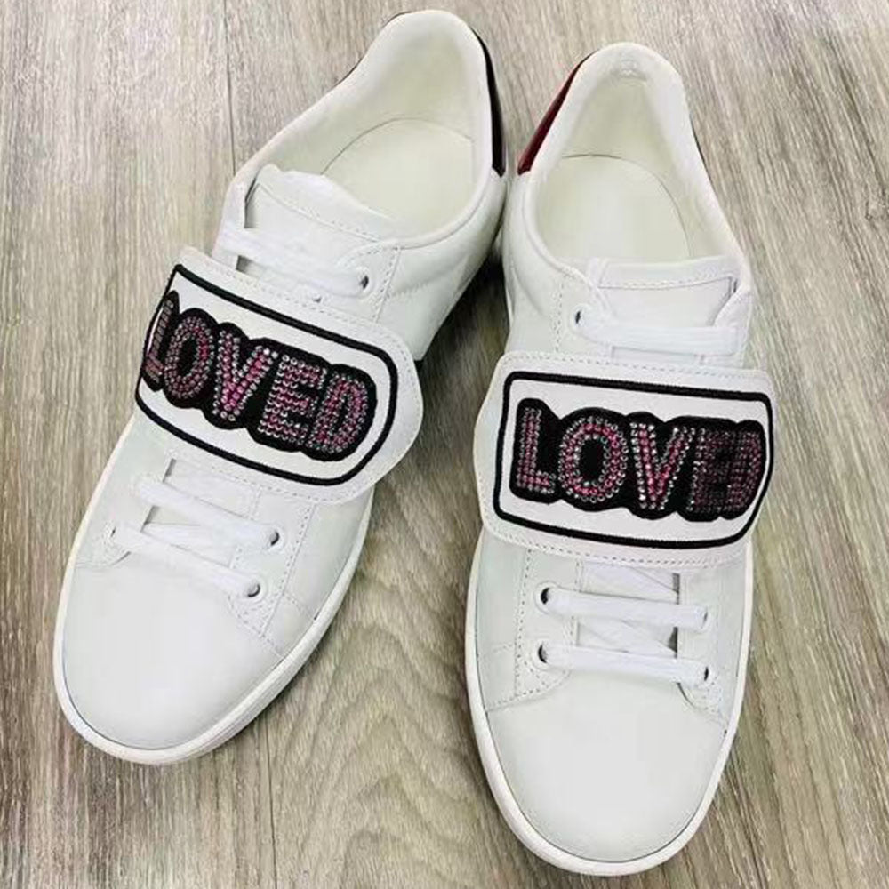 Men's Letters Little Bee White Couple Fashion Sneakers