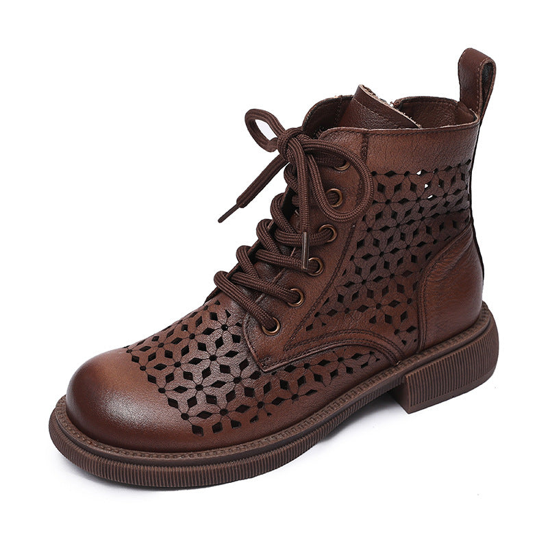 Women's Hollow Out Flat Low Short Soft Boots