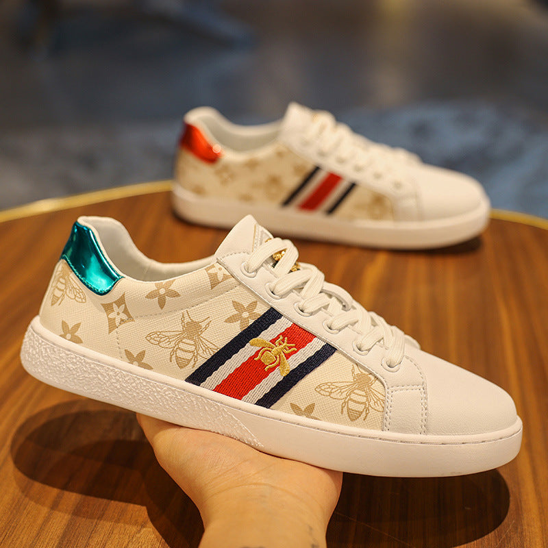 Men's Breathable White Light Luxury Bee Fashion Men's Shoes