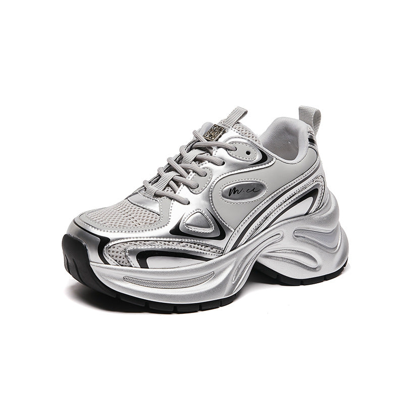Women's Dad Fashionable Spring Korean Style Thick Sneakers
