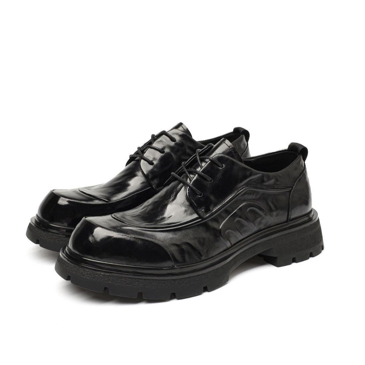 Men's First Layer Cowhide Business Commuter Big Head Leather Shoes