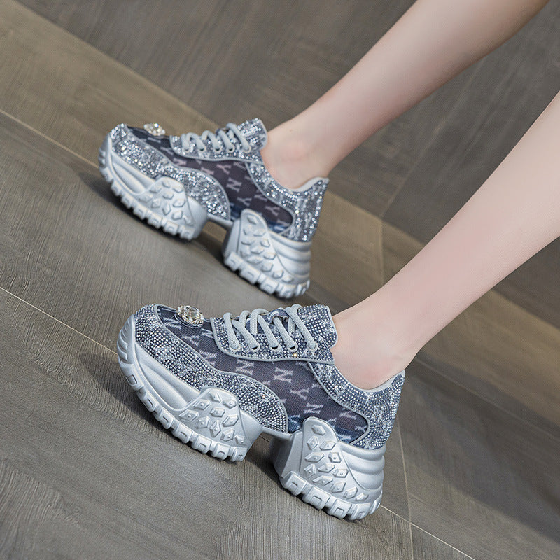 Charming Summer Diamond Daddy Mesh Breathable Sneakers