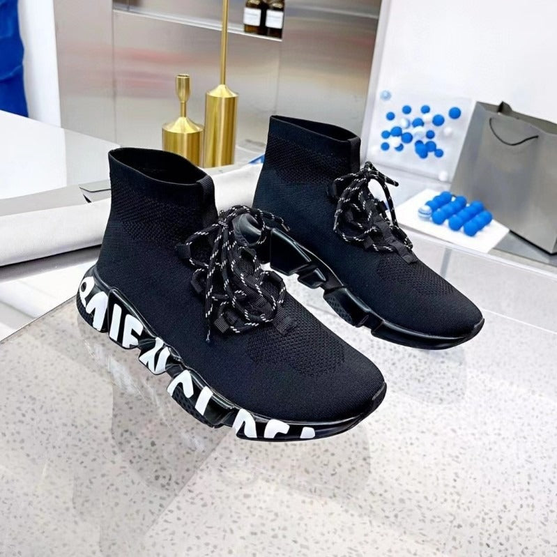Women's Sock Stretch Knitted Platform Flat Women's Shoes