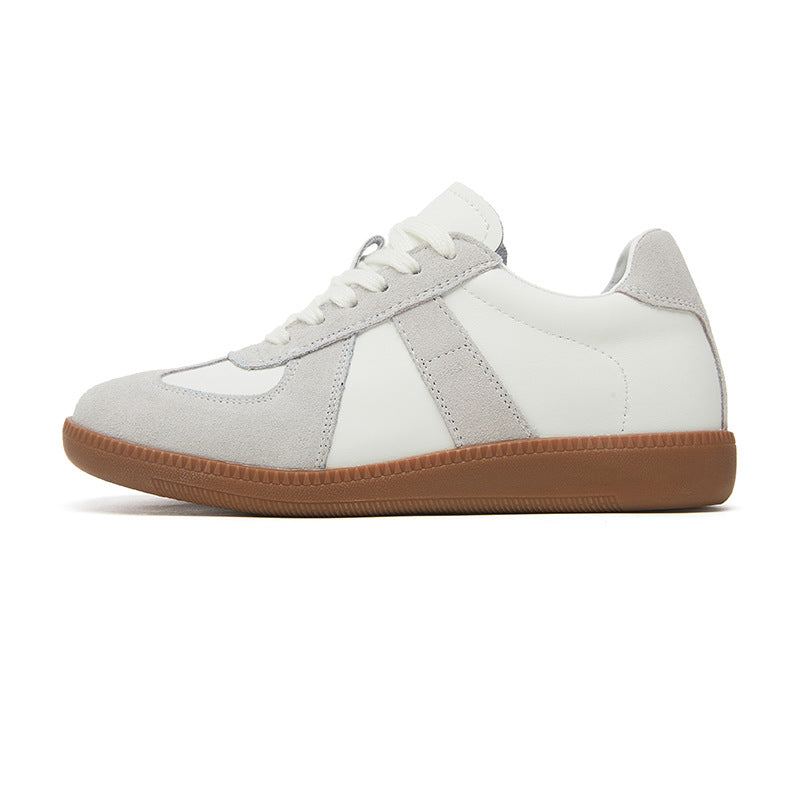 Men's & Women's Full Cowhide German Training Couple Flat Height Increasing Retro Easy Men's Shoes