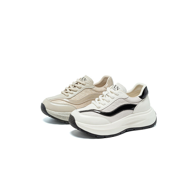 Women's Breathable Elevator Wild Soft Bottom White Men's Shoes