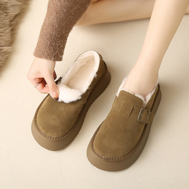 Women's Thick Bottom Fleece-lined Winter Insulated Casual Shoes