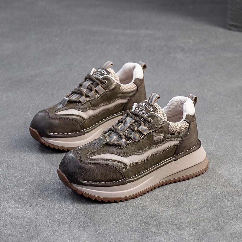 Women's Thick Sole Increased Assorted Colors Retro Pumps Breathable Casual Shoes