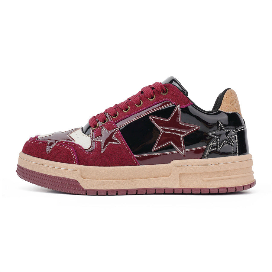 Women's & Men's Blue Stars Board Couple Height Increasing Sneakers