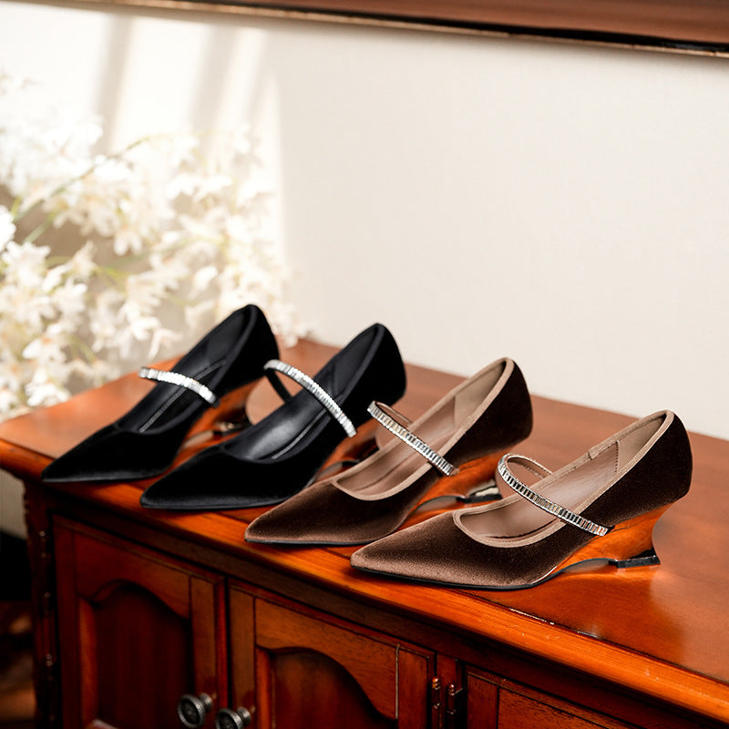 Women's Pointed Toe Strap Mary Jane Banquet Women's Shoes