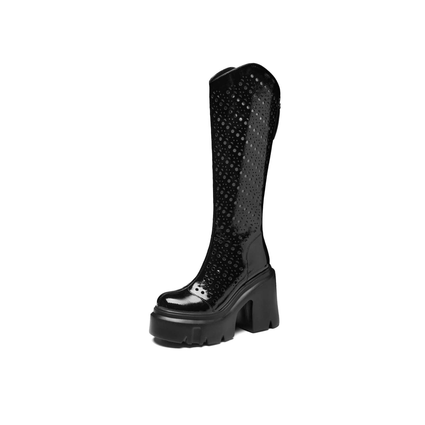Long Female Small Thick Bottom High Leg Thin Women's Leather Boots