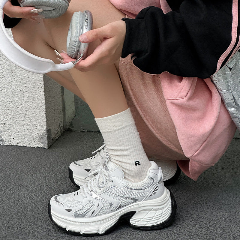 Women's Good-looking Heightened Daddy Versatile Platform Running Lightweight Comfortable Women's Sports Shoes