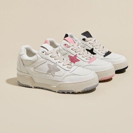 Women's Retro White Spring Breathable Sports Thick Women's Casual Shoes