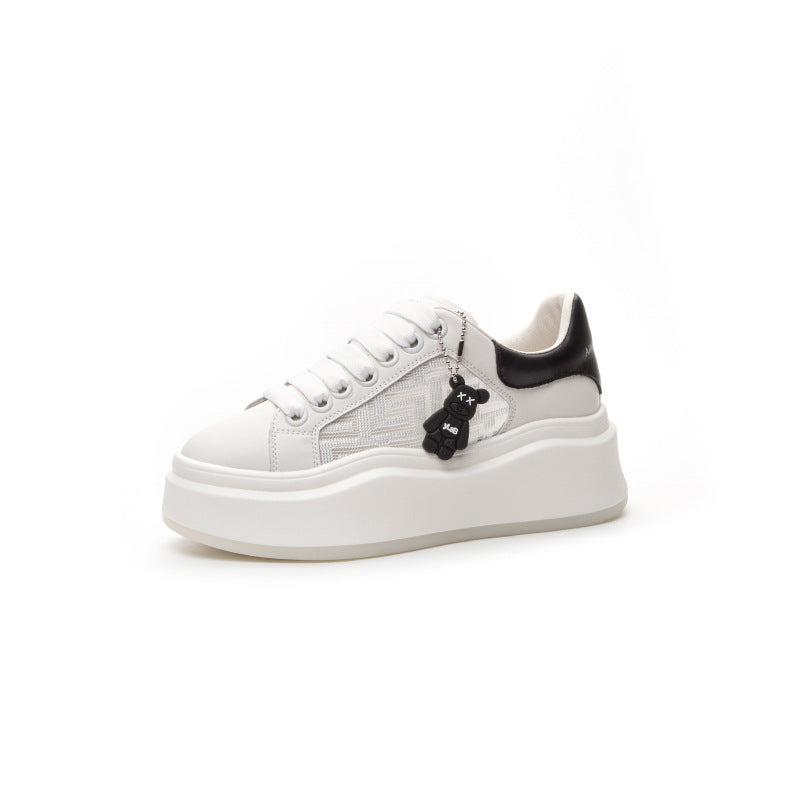 Women's White Spring Versatile Flat Elevator Fashion Women's Shoes