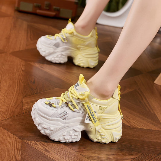 Women's & Men's Daddy Platform Hidden Breathable Mesh Men's Shoes