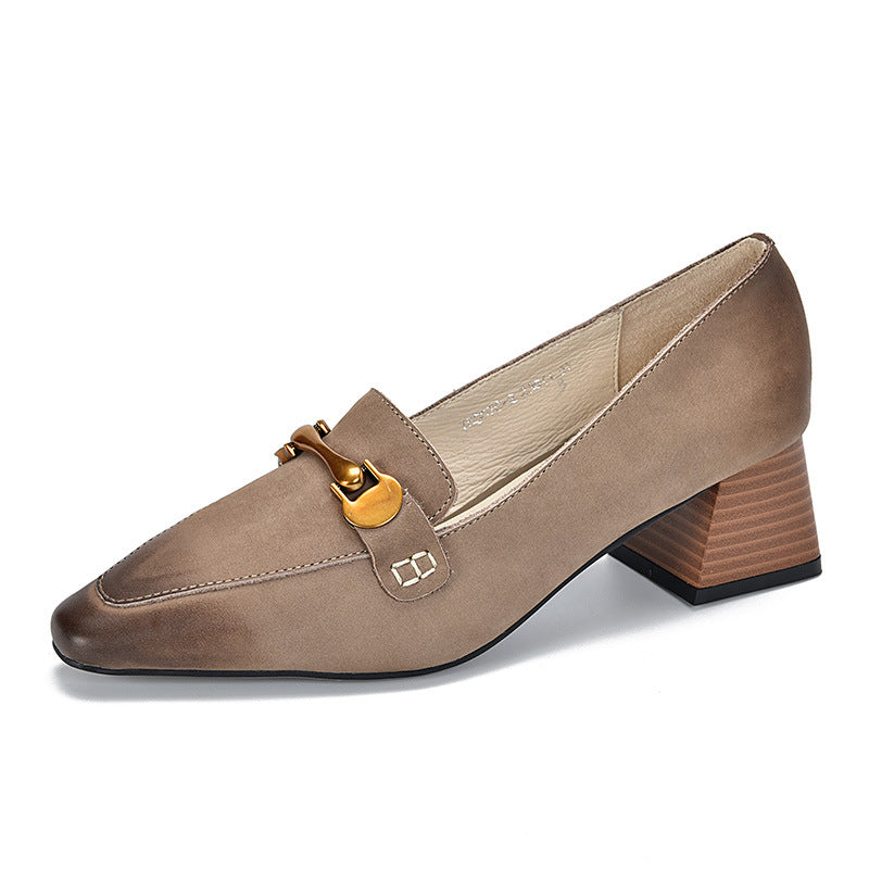 Women's Pairs Of Patchable Mid-mouth Chunky Slip-on Women's Shoes