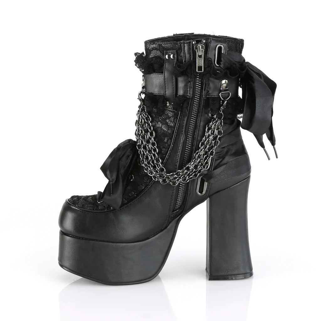 Women's Gothic Retro Chunky Platform Plus Size Women's Leather Boots