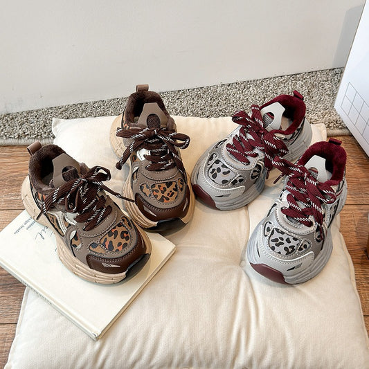 Children's Print Dad Winter Korean Thick Warm Casual Shoes