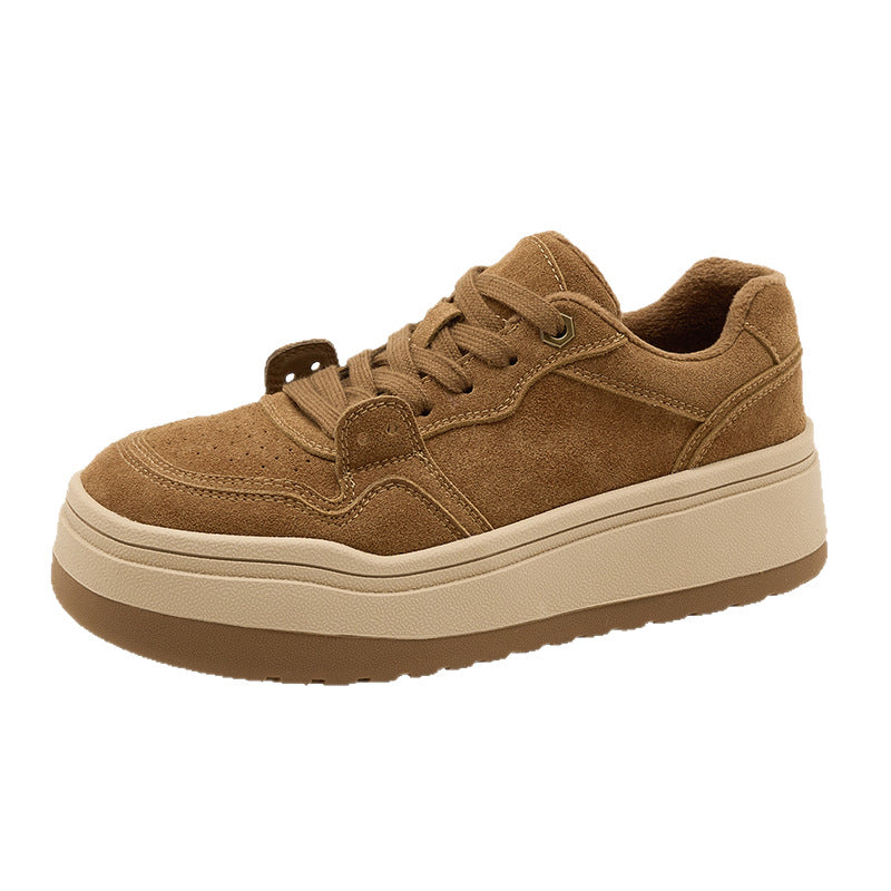 Women's Thick-soled Winter Small Height Increasing Platform Lace Women's Cotton Shoes