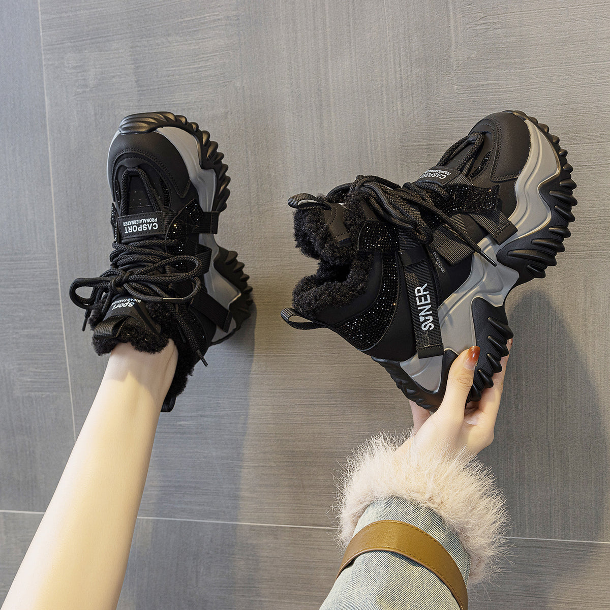Women's Slugged Bottom Muffin Height Increasing Sports Women's Shoes