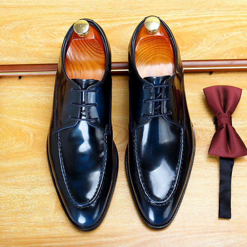Men's Surface Patent Cowhide Formal Wear British Men's Shoes