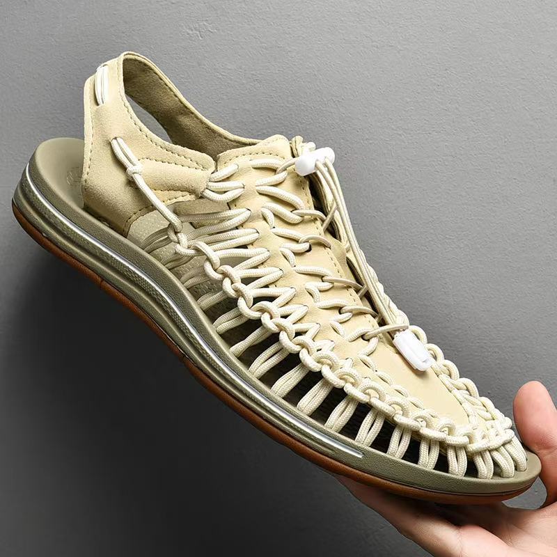 Men's Plus Size Summer Trendy Woven Roman Sandals