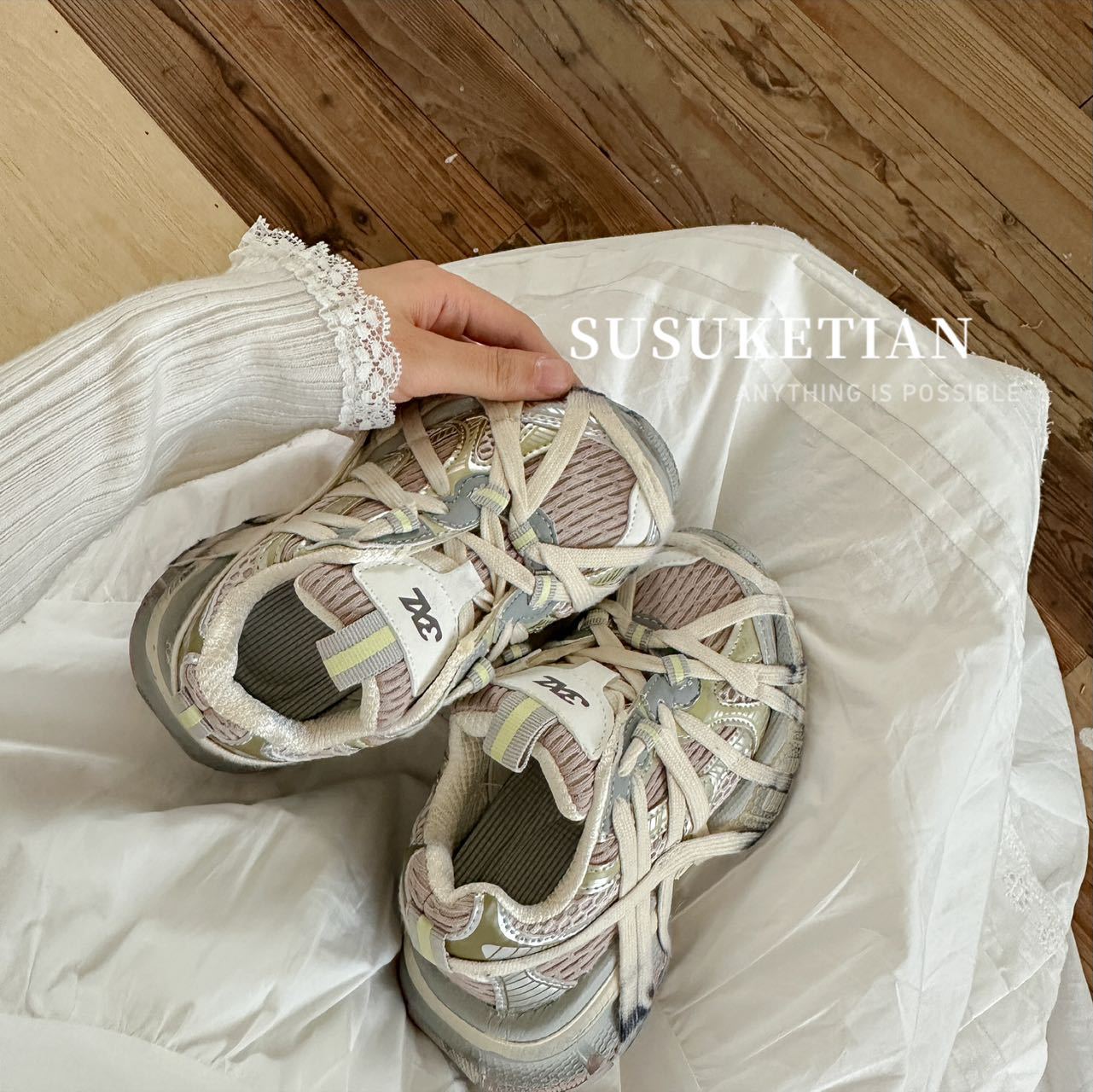 Su Meng Spring Paris Dad Thick-soled Retro Casual Shoes