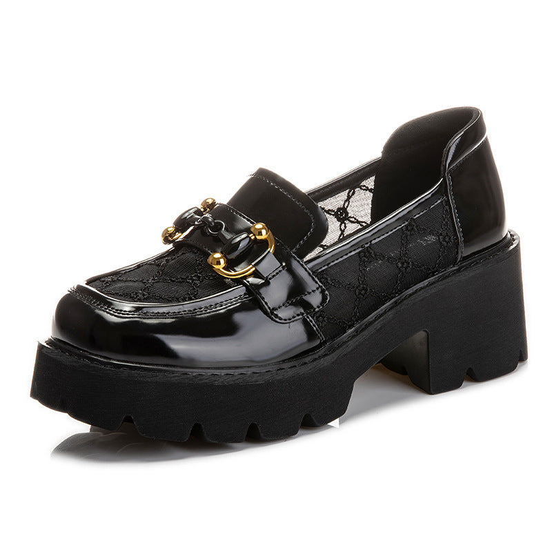 Women's Mesh Hollow British Style Summer Thick Bottom Chunky Women's Fashion Shoes