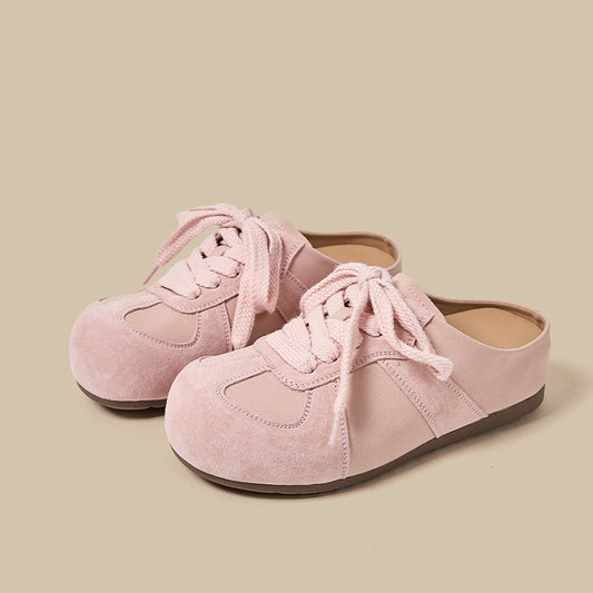 Women's Closed Toe Half Outer Wear Thick Slippers