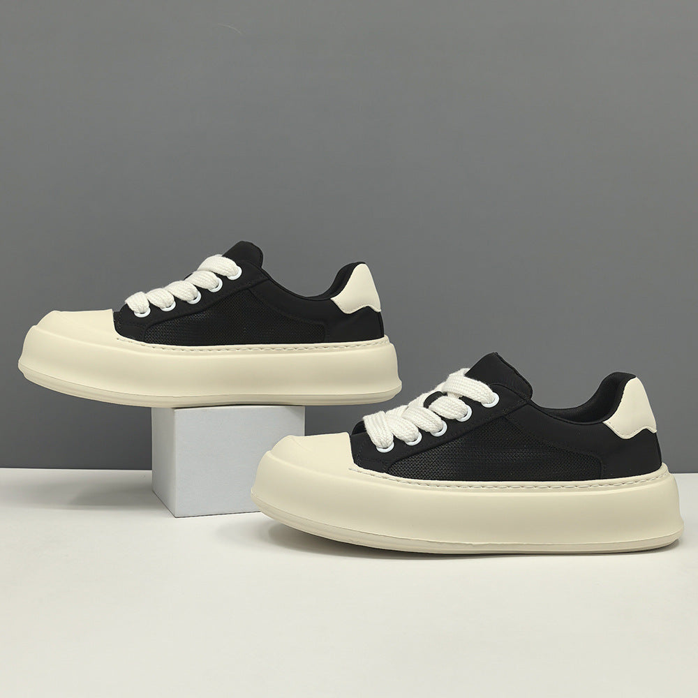 Men's Boys Thick Bottom Breathable Biscuit Shape Fashionable Ice Men's Shoes