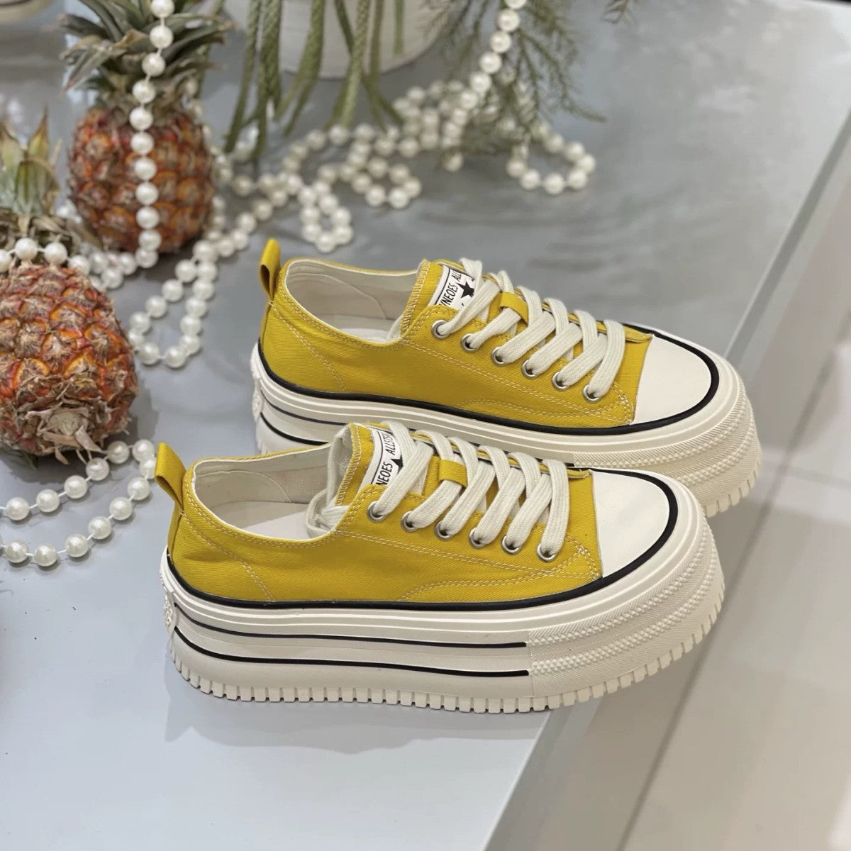Women's Small Platform Hight Increasing Board Spring Casual Shoes