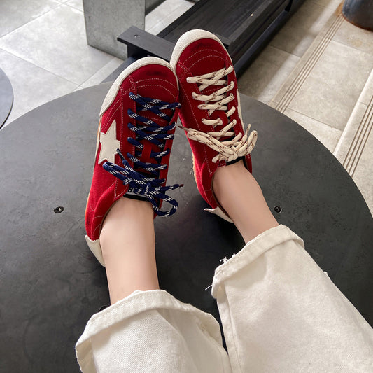 Women's Retro German Training Distressed Little Dirty Flat Women's Casual Shoes