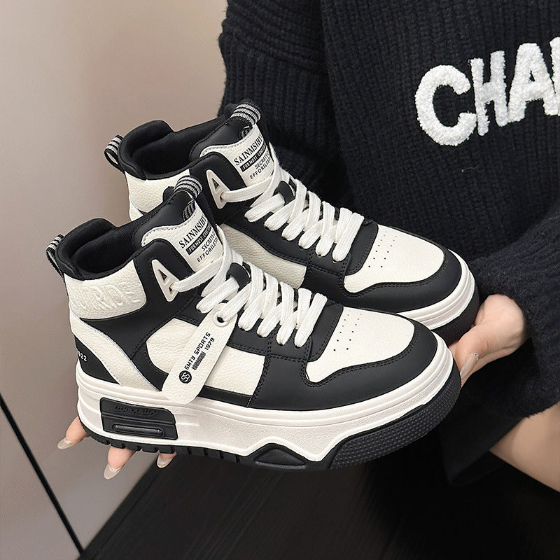 Women's Top White Korean Genuine Thick-soled Fleece-lined Thermal Women's Casual Shoes