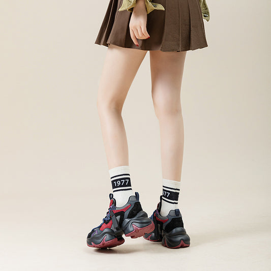 Clunky Female Winter Fleece-lined Platform Height Sneakers